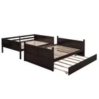 Letto a Castello con Letto Matrimoniale e Rotelle Singole, Espresso/Grigio/Noce/Bianco, Posti Letto 3