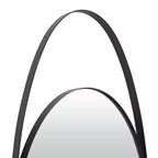 Specchio da parete ovale con cornice in legno naturale, singolo, 41,5" x 16"