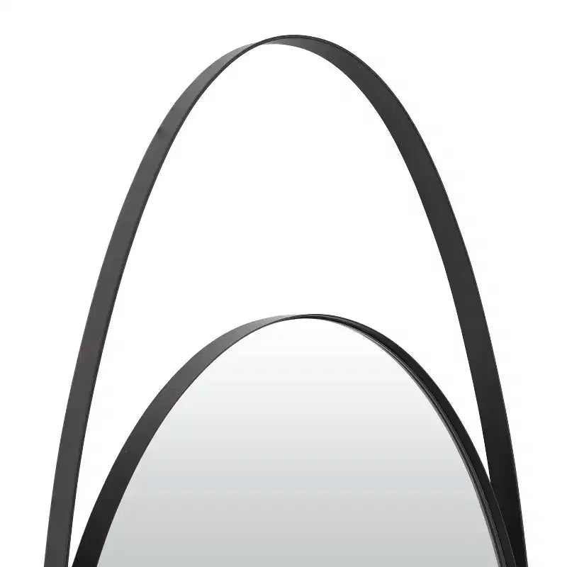 Specchio da parete ovale con cornice in legno naturale, singolo, 41,5" x 16"