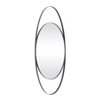 Specchio da parete ovale con cornice in legno naturale, singolo, 41,5" x 16"