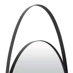 Specchio da parete ovale con cornice in legno naturale, singolo, 41,5" x 16"