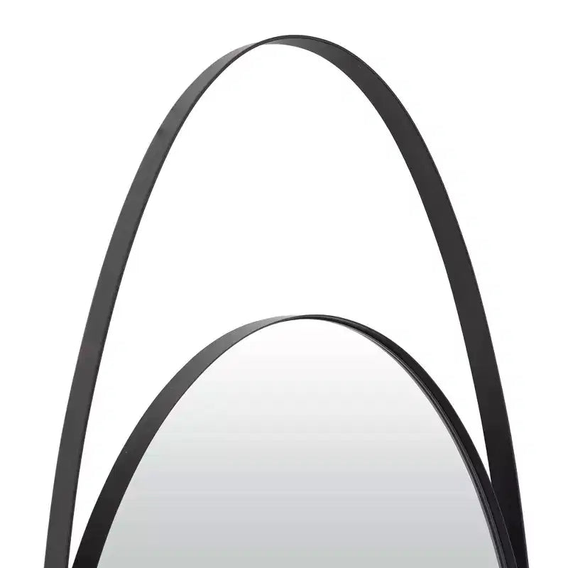 Specchio da parete ovale con cornice in legno naturale, singolo, 41,5" x 16"