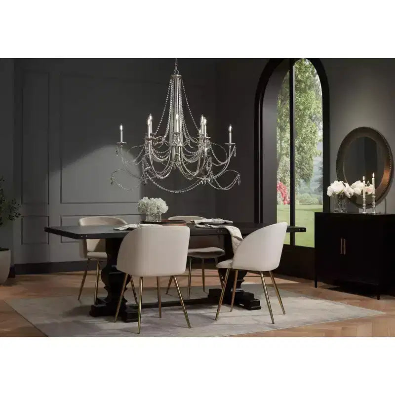 Specchio da parete rotondo in metallo opaco argento, singolo, con cornice scanalata
