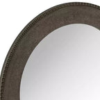 Specchio da parete rotondo in metallo opaco argento, singolo, con cornice scanalata