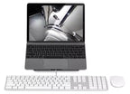 Rialzo per laptop inclinato in alluminio color argento, Utente singolo