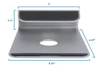 Rialzo per laptop inclinato in alluminio color argento, Utente singolo