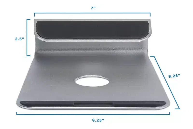 Rialzo per laptop inclinato in alluminio color argento, Utente singolo