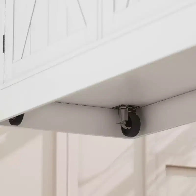 Carrello da Cucina con Isola a Rotelle, Stile Rustico Grigio Scuro/Bianco con Ribalta, per 1 Persona