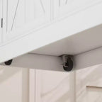 Carrello da Cucina con Isola a Rotelle, Stile Rustico Grigio Scuro/Bianco con Ribalta, per 1 Persona