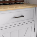 Carrello da Cucina con Isola a Rotelle, Stile Rustico Grigio Scuro/Bianco con Ribalta, per 1 Persona
