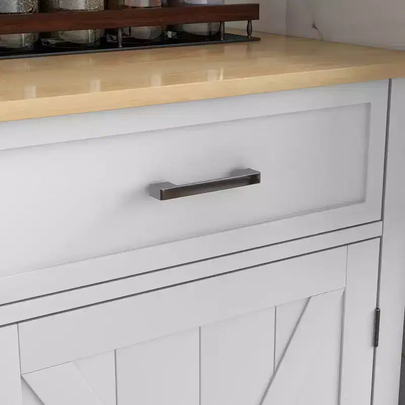Carrello da Cucina con Isola a Rotelle, Stile Rustico Grigio Scuro/Bianco con Ribalta, per 1 Persona